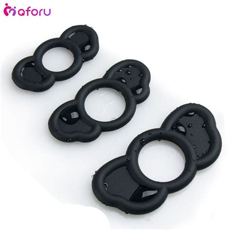 3pcs Penis Ring Male Adult Products Black Silica Gel Time