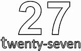 Number Twenty Seven Coloring Pages Sixty Nine Numbers sketch template