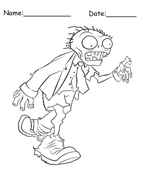 zombie printable halloween coloring page