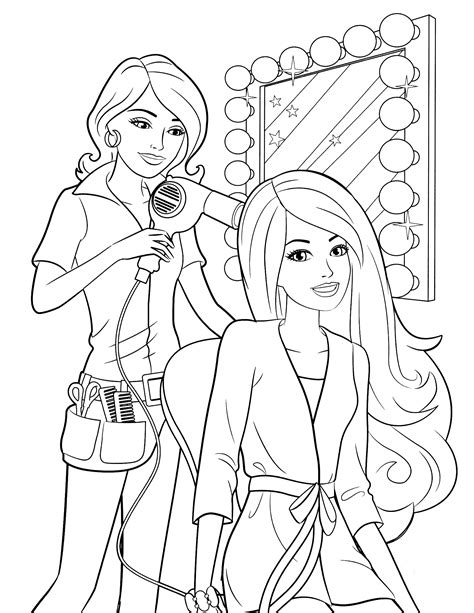 barbie coloring pages  girls toddlers adults print color craft