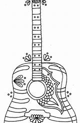 Guitar Coloring Pages Printable Electric Bass Getcolorings Color Adult sketch template