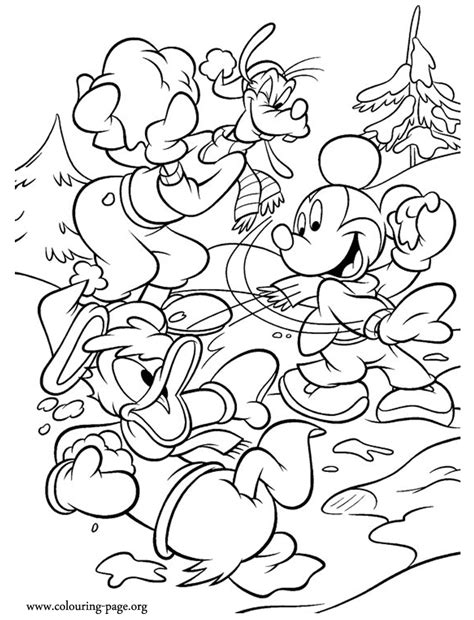 mickey mouse winter coloring page disney christmas coloring pages