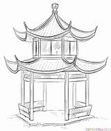 Chinese Draw Drawing Pagoda Step Drawings Temple Tutorials Choose Board Architecture sketch template