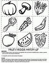 Coloring Pages Fruit Match Veggie Vegetables Fruits Food Color Crayola Nutrition Print Vegetable Kids Printable Cut Fun Healthy Matching Veg sketch template