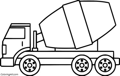 simple cement mixer truck coloring page coloringall