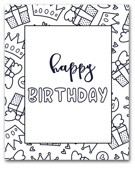 printable happy birthday coloring sheets stickers cards