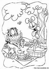 Garfield Coloriage Colorir Pique Nique Kolorowanki Desenhos Picknick Malvorlagen Ausmalbild Kolorowanka Malvorlage Imprimer Toll Dzieci Tekeningen Coloriages Odie Druku Ausdrucken sketch template