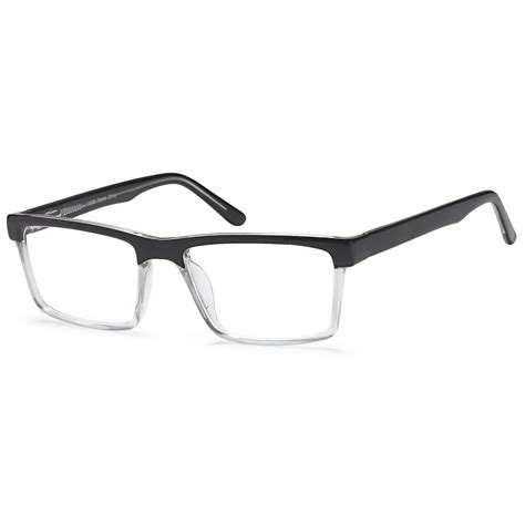 Men S Eyeglasses 56 19 150 Black Clear Plastic