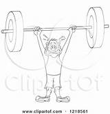 Above Head Barbell Outlined Struggling Hold Heavy Man His Clipart Royalty Illustration Lafftoon Vector Coloring Pages Illustrations sketch template