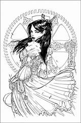 Coloring Steampunk Pages Adult Deviantart Devgear Inks Printable Grayscale Line Drawing Books Drawings Colouring Print Sheets Traditional Lady Book Comics sketch template