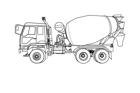cement mixer truck  white illustrations  creative market