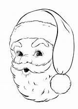 Santa Coloring Christmas Pages Printable Retro Children Activities Year Face Old Colouring Kids Boys Fairy Claus Cliparts Sheets Olds 1950 sketch template