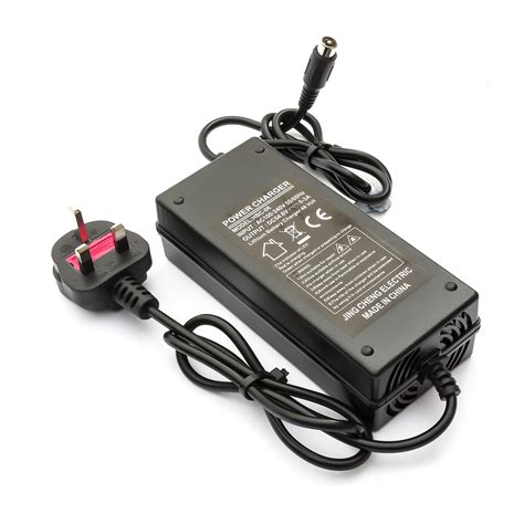 lithium battery charger  volt   amp male plug uk plug electric bicycle ebay
