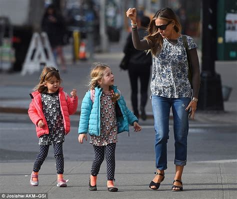 sarah jessica parker walks hand in hand with her matching twin daughters daily mail online