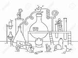Experiment Beaker Drawing Science Chemical Refinery Getdrawings People Working Sketch sketch template