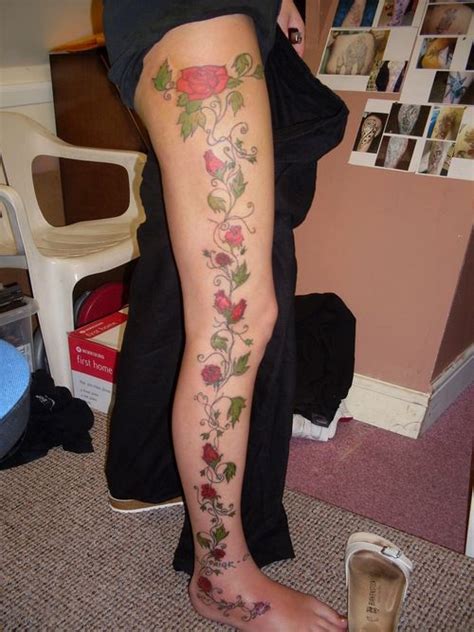 Rose Vine On Leg Would Like This To Wrap Around Leg