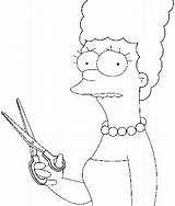 Marge Simpson Pintar Recortar Pegar sketch template