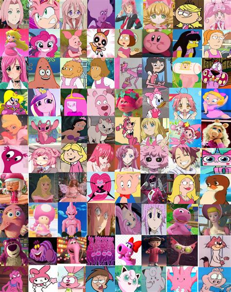 pink characters collage  cmara  deviantart