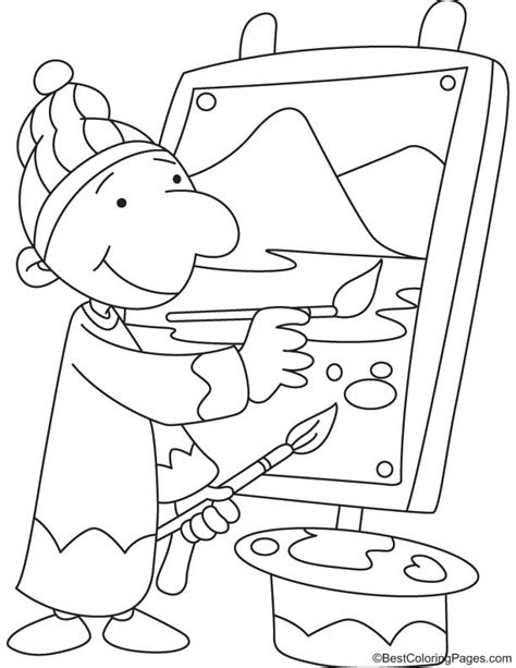 artist coloring page   artist coloring page  kids