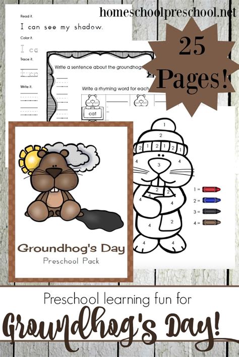groundhog day preschool printables  pages