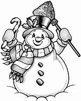 Snowman Coloring Pages Christmas sketch template