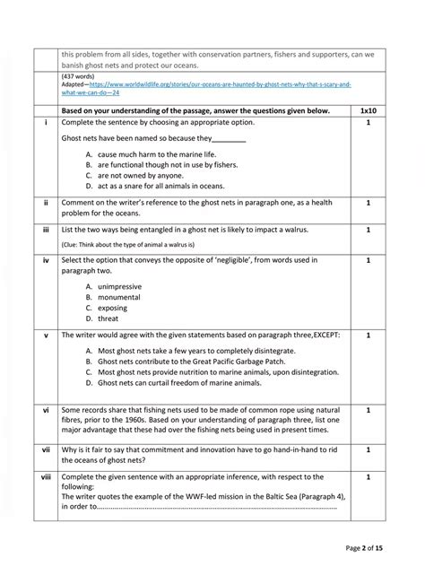 english question paper  class  instapdf