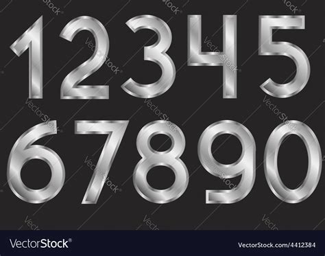 silver numbers royalty  vector image vectorstock