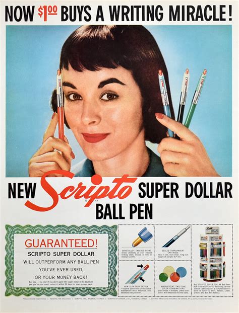 scripto super dollar ball  retro reveries vintage pens vintage advertisements