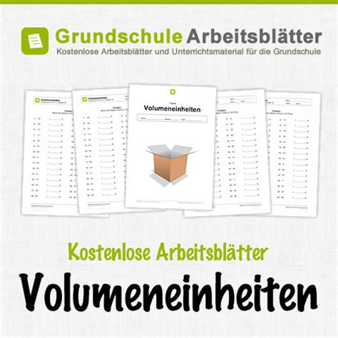 volumeneinheiten kostenlose arbeitsblaetter