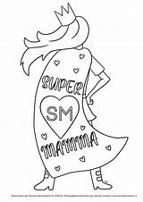 Mamma Supermamma Bimbicreativi sketch template