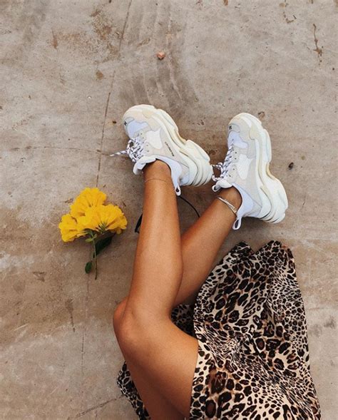 shoes sneakers white shoes white sneakers dad sneakers chunky sneakers leopard skirt