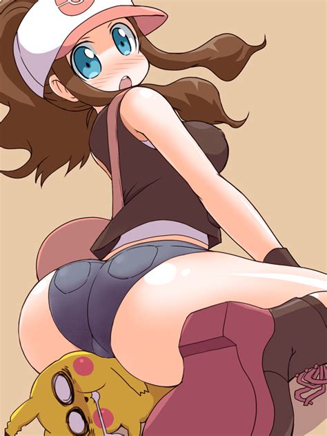 rule 34 ass big ass blush breasts drooling embarrassed facesitting female hilda pokemon