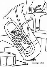 Tuba Malvorlage Musikinstrumente Ausmalbilder Malvorlagen Grafik Kinder Kostenlose Großformat sketch template