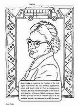 History Coloring Month Pages Printable Rosa Parks sketch template
