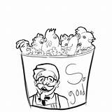 Chicken Drawing Kfc Fried Coloring Pages Bucket Draw Requests Takes Colonel Sketch Logo Head Template sketch template