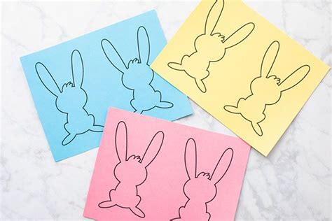 easter bunny card   ideas  kids bunny silhouette easter