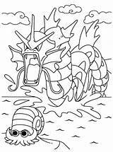 Kleurplaten Gyarados Omanyte Malvorlage Pokémon Tegninger Colorier Pdf sketch template