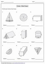 Volume Shapes Mixed Cylinders Easy Worksheet Worksheets 3d Cylinder Finding Questions Work Large Coloring Pages Sphere Cone Find Prisms Problems sketch template