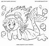 Mermaid Her Resting Head Illustration Happy Visekart Royalty Hands Clipart Vector sketch template