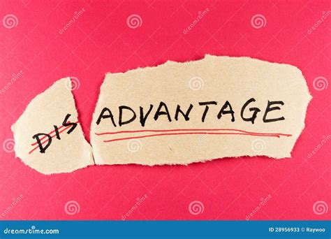 disadvantage  advantage stock  image
