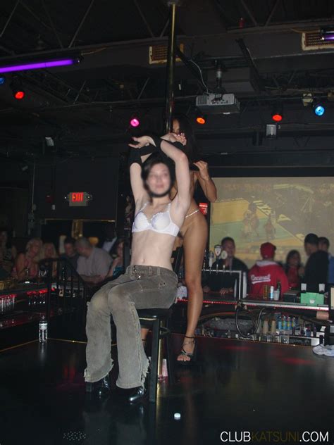 leggy asian pole dancer katsuni gets nude with pale skinned amateur girl in a strip club