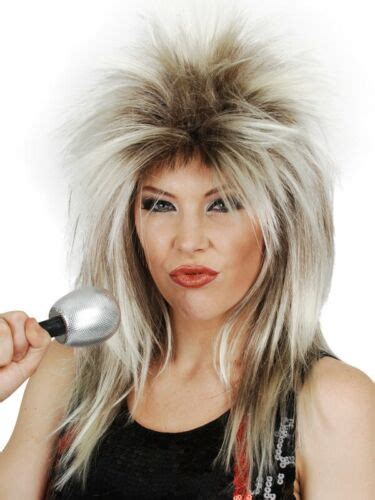 tina turner wig mullet 80 s punk rock spikey fancy dress deluxe costume