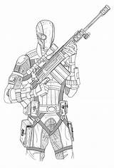Deathstroke Deadshot Arkham Coloringhome sketch template