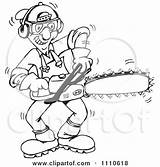 Chainsaw Tree Coloring Trimmer Clipart Man Cutter Pages Illustration Vector Starting His Royalty Weed Holmes Dennis Designs Chainsaws Holding Clueless sketch template