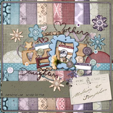 mothers  daughters kit daughters mothers scrap kit canvas frame