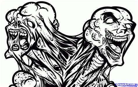 scary zombie coloring pages coloring home