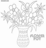 Flower Pot Coloring Pages Flowerpot Colorings Sheet sketch template