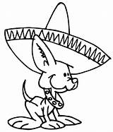 Coloring Mexican Dog Pages Hat Cute Sombrero Fiesta Chihuahua Printable Little Wearing Wiener Drawings Hats Dogs Colorluna Print Color Clipart sketch template