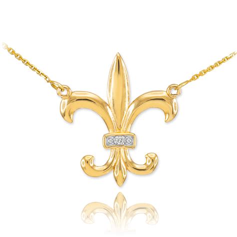 gold diamond fleur de lis necklace fleur de lis necklaces
