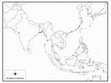 Map Coloring Asia East South Middle Blank Choose Board Southeast sketch template